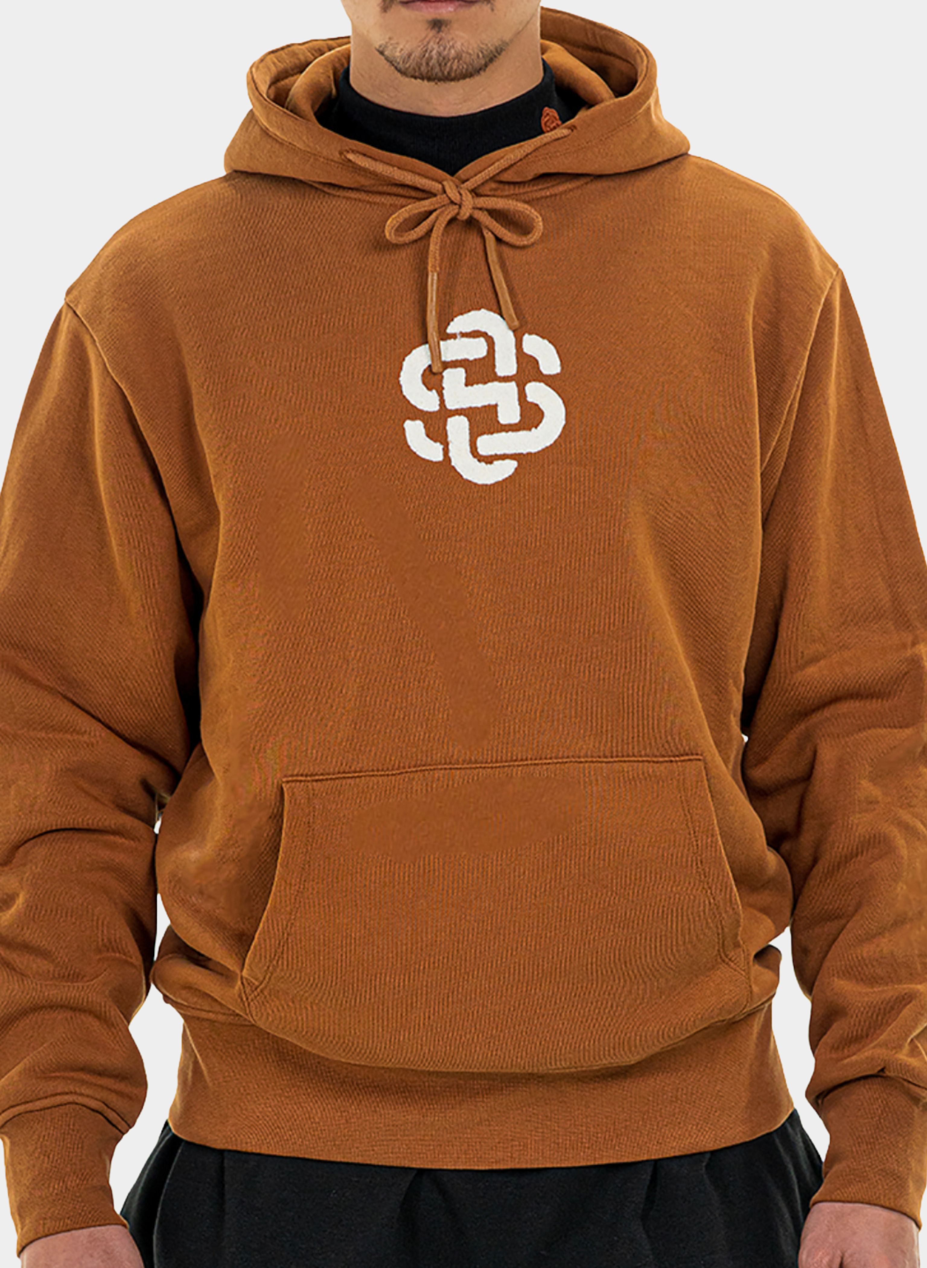 Weighted Cotton Emblem Hoodie (Copper)
